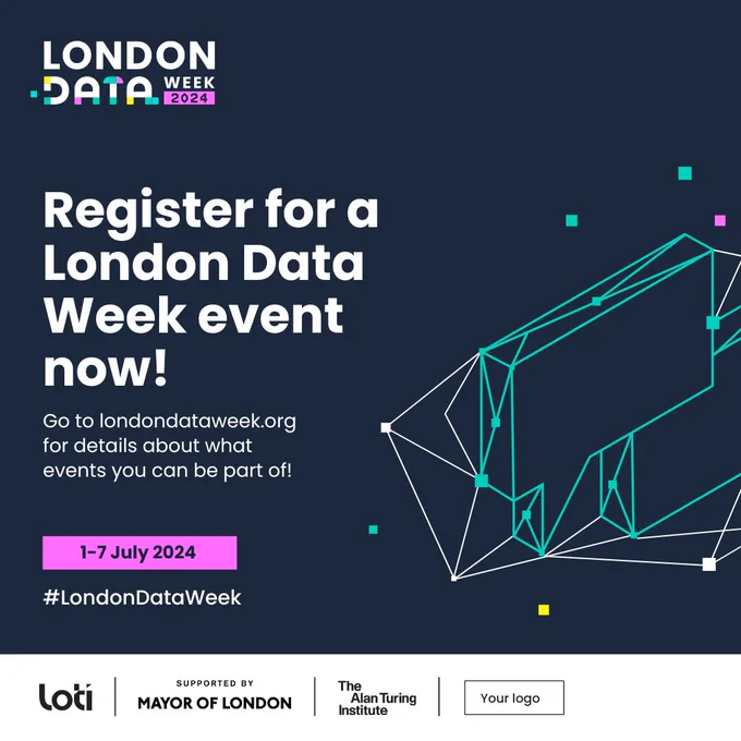 An event banner encouraging readers to go to the London Data Week website.