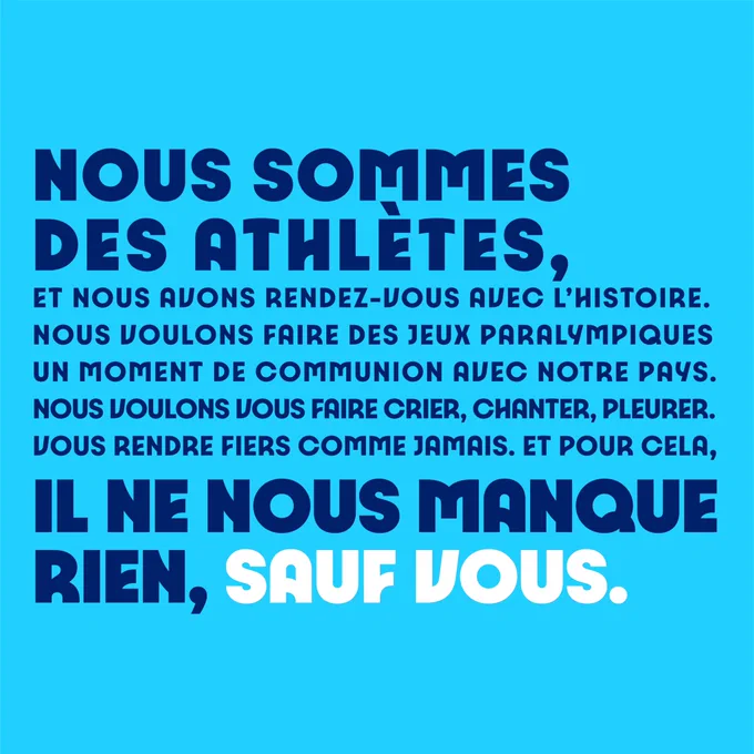 Visuel de la campagne J-100 des Jeux Paralympiques