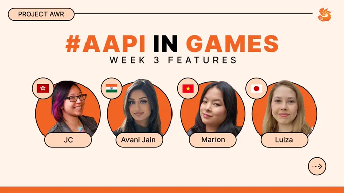Each person has their photo above their name, with a small flag showing their country of origin: Singaporean for Dr JC Lau, Indian for Avani Jain, Vietnamese for Marion My Anh, Japanese for Luiza.
