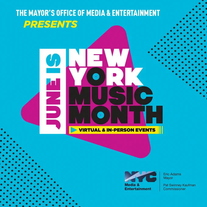 June is New York Music Month, the official celebration of New York City’s vibrant and dynamic music ecosystem. The month is an initiative of the New York City Mayor’s Office of Media & Entertainment. Join us for in-person and virtual events throughout June. Attend a concert in the park, sharpen your skills with virtual and in-person resources for musicians, access rehearsal space, and join the conversation at the Annual New York Music Month Conference – all for free. This June, get tuned in with New York Music Month.

