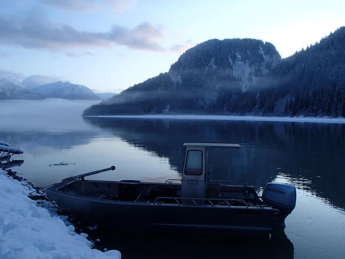 The USGS boat at the Stikine River gage site, Alaska. The Stikine River is one of the transboundary watersheds of Southeast Alaska. Visit USGS Transboundary River Monitoring in Southeast Alaska for more information about our research. 