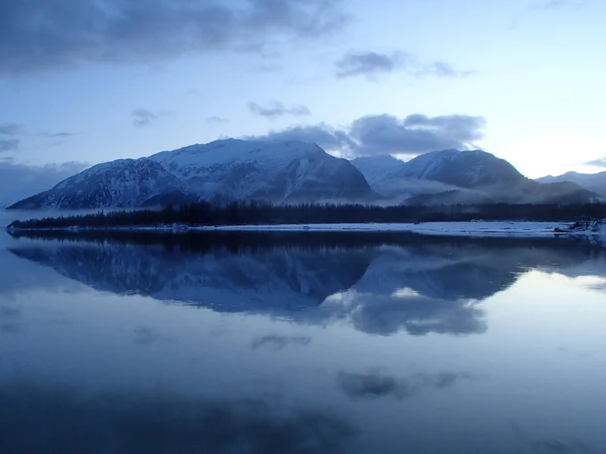 The USGS crew heads upriver early one winter day and sees an incredible sunrise on the Stikine River. The Stikine River is one of the transboundary watersheds of Southeast Alaska. Visit USGS Transboundary River Monitoring in Southeast Alaska for more information about our research. 
