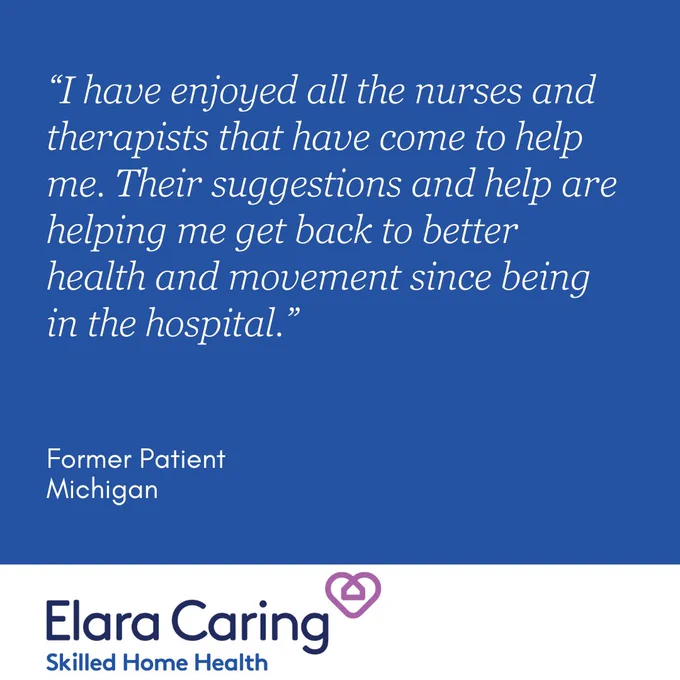 Former patient testimonial on dark blue background
