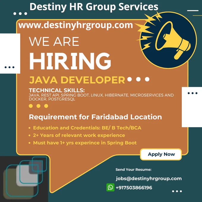 Jobs for Java Developer in Faridabad