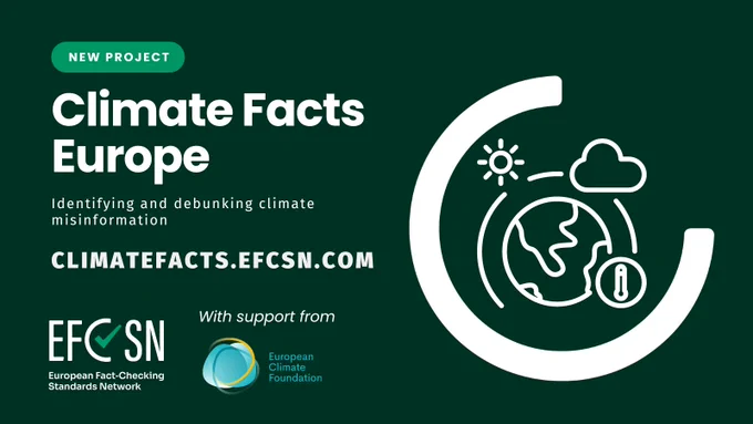 New Project: Climate Facts Europe. Identifying and debunking climate misinformation. climatefacts.efcsn.com