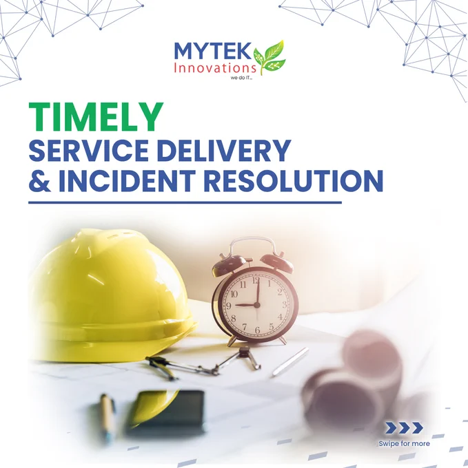 𝗧𝗶𝗺𝗲𝗹𝘆 𝗦𝗲𝗿𝘃𝗶𝗰𝗲 𝗗𝗲𝗹𝗶𝘃𝗲𝗿𝘆 & 𝗜𝗻𝗰𝗶𝗱𝗲𝗻𝘁 𝗥𝗲𝘀𝗼𝗹𝘂𝘁𝗶𝗼𝗻 𝘄𝗶𝘁𝗵 𝗠𝘆𝘁𝗲𝗸
Unlock your potential with Myteks' exceptional project capabilities! At Mytek, we understand the critical importance of timely service delivery and swift incident resolution. 

www.mytek.in

Join the ranks of satisfied clients who have transformed their project outcomes with Mytek Innovations. Experience the difference that timely service delivery, advanced technology, and a dedicated team can make. 

𝗠𝗮𝘅𝗶𝗺𝗶𝘇𝗲 𝗮𝗰𝗵𝗶𝗲𝘃𝗲𝗺𝗲𝗻𝘁𝘀, 𝗱𝗿𝗶𝘃𝗲 𝗶𝗻𝗻𝗼𝘃𝗮𝘁𝗶𝗼𝗻, 𝗮𝗻𝗱 𝗿𝗲𝗮𝗰𝗵 𝗿𝗲𝗺𝗮𝗿𝗸𝗮𝗯𝗹𝗲 𝘀𝘂𝗰𝗰𝗲𝘀𝘀 𝘄𝗶𝘁𝗵 𝗠𝘆𝘁𝗲𝗸 𝗜𝗻𝗻𝗼𝘃𝗮𝘁𝗶𝗼𝗻𝘀 – 𝘄𝗵𝗲𝗿𝗲 𝘆𝗼𝘂𝗿 𝗽𝗿𝗼𝗷𝗲𝗰𝘁 𝗽𝗼𝘁𝗲𝗻𝘁𝗶𝗮𝗹 𝗶𝘀 𝘂𝗻𝗹𝗼𝗰𝗸𝗲𝗱!

#projectmanagement #timelyservicedelivery #innovation #incidentresolution #mytekinnovations #cuttingedgetechnology #dedicatedworkforce #civilengineering #infrastructure #architecture