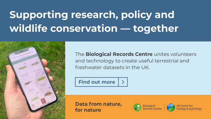 Holding a mobile phone app and text Supporting research, policy and wildlife conservation - together