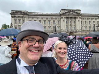 Richard and Charlie at Buckingham Palace. 