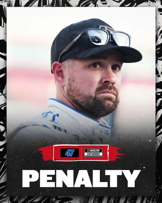 Penalty Graphic for Ricky Stenhouse Jr. The No. 47 numeral and the NASCAR Cup Series badge are included on the graphic. 