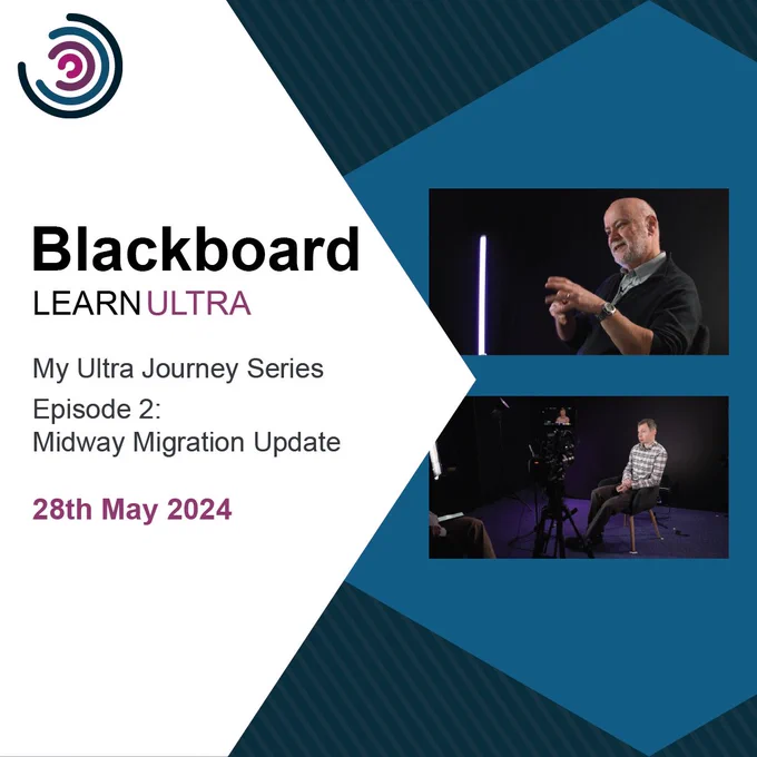 Blackboard Ultra poster advertising the latest episode release on the 28th May 2024