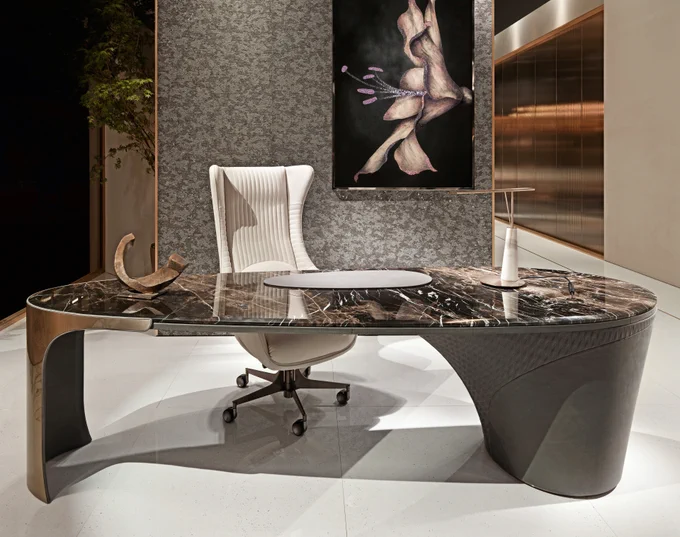 Visionnaire Planet Office Chair: Luxury Ergonomic Seating by Steve Leung. This masterpiece transcends office furniture, transforming it into a sculptural statement piece for the discerning leader. Blending luxury and functionality with exquisite leather upholstery and adjustable features, it elevates the home office experience.
