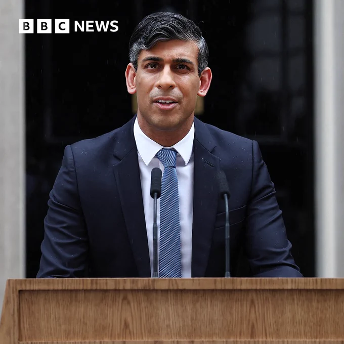 An image of Rishi Sunak outside Downing Street