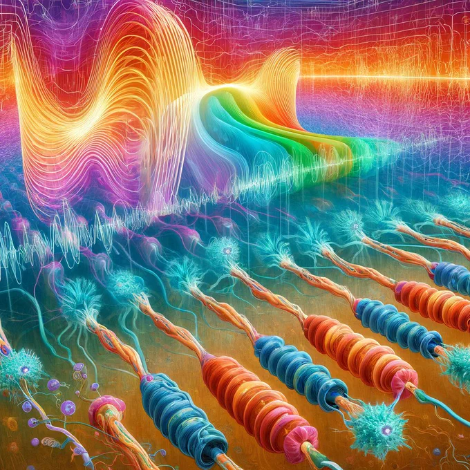Here's the artistic scientific visualization of the Penrose-Hameroff model integrated with frequency wave theory. 