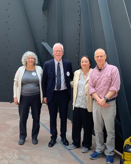 ASBMB Public Affairs Advisory Committee members Jill Johnson, Ron Wek, Ann West and Steve Caplan prepped for their next meetings with policymakers at the Mountains and Clouds sculpture, made of sheet steel, in the Senate Hart Building. 