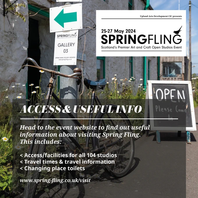 Access and useful info. Head to the event website to find out useful information about visiting Spring Fling, including access/facilities for all 104 studios, travel times and travel information, changing place toilets