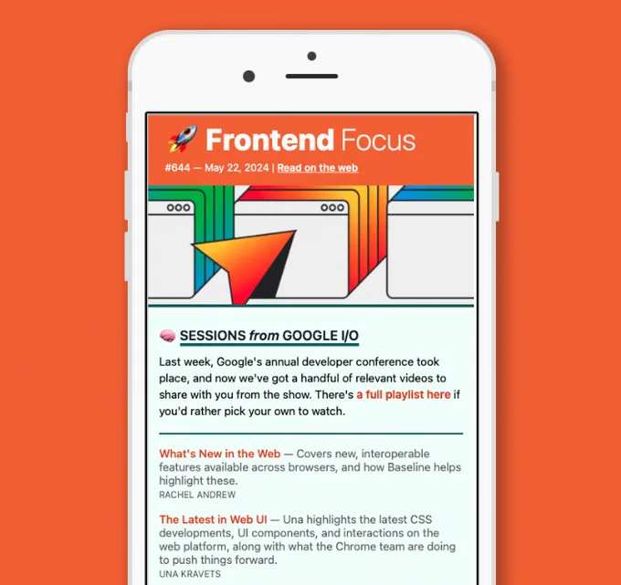 Screenshot of email newsletter