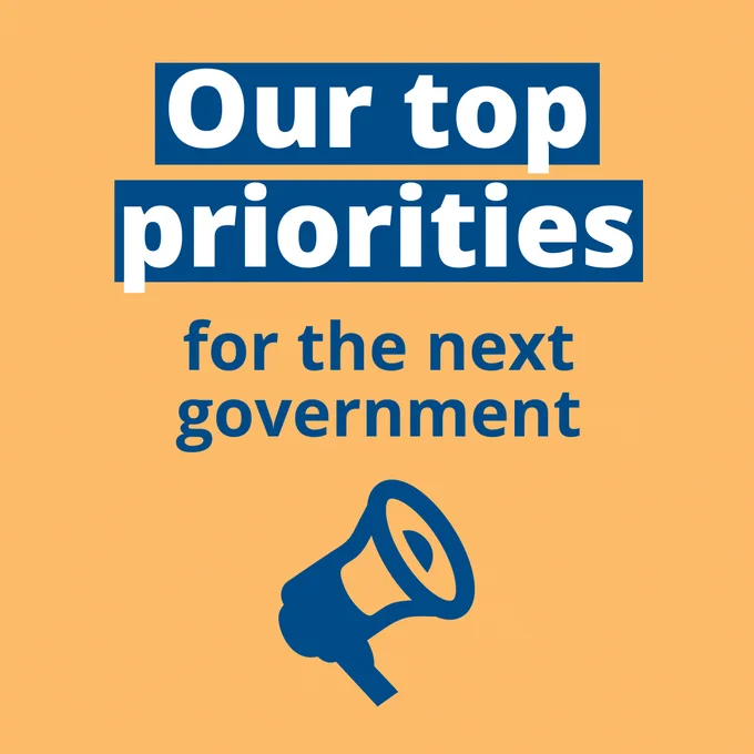Text reads, 'Our top priorities for the next government'