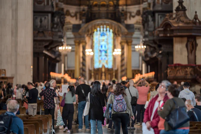 Visitors at St Paul's Cathedral in London.