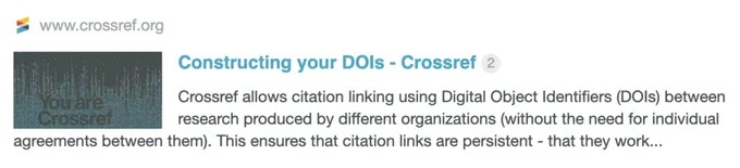 Screenshot of a paragraph of a page on the Crossref website, Constructing your DOIs-Crossref 