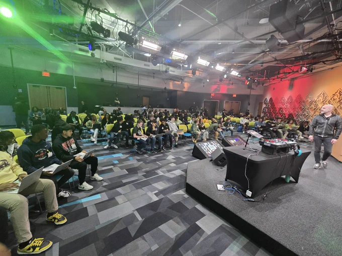 Attendees at the hackathon
