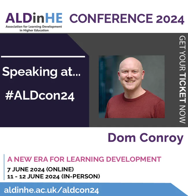 ALDcon24 Presenter Dom Conroy. 