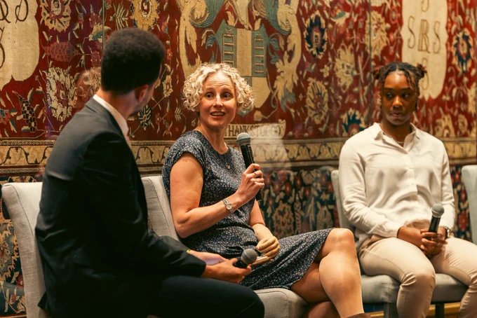 SportsAid welcomed the charity’s partners and guests to Girdlers’ Hall in London last week for a discussion about the evolving definition of success within high-performance sport!
 
Beyond The Podium, supported by the Girdlers' Company, explored the importance of self-fulfilment for athletes, understanding their identity beyond the quest for medals, caring for their mental health and how they develop the resilience to overcome setbacks. There was also an emphasis on crossover learnings from sport to business with an insight into the wellbeing support in place for athletes ahead of the highly-anticipated Paris 2024 Olympic and Paralympic Games.