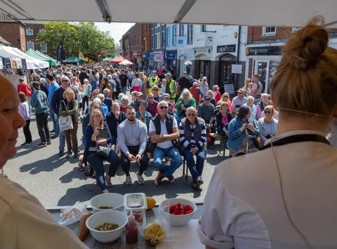 Beccles Food and Drink Festival 2023 - a view from the cookery theatre. 