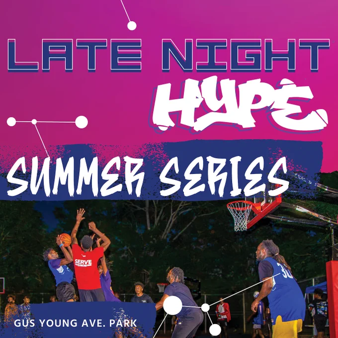 📢 Get ready for another epic Late Night Hype event at Gus Young BREC Park! 🌟 Bring your krewe for a night filled with hoops, food & fun for all ages! 😁 This FREE community event kicks off Friday, June 14 from 7 - 11 PM. See y'all there! 

Here’s a sneak peek of what's in store:
🏀 5v5 Basketball Tournaments
🍔 Food Trucks
🎉 Games & Activities

🚀 Join us every 2nd & 4th Friday at Gus Young Park for this unforgettable late-night adventure. Big thanks to our partners, Empower 225 & Safe Hopeful Healthy BR, for making it all possible! 
