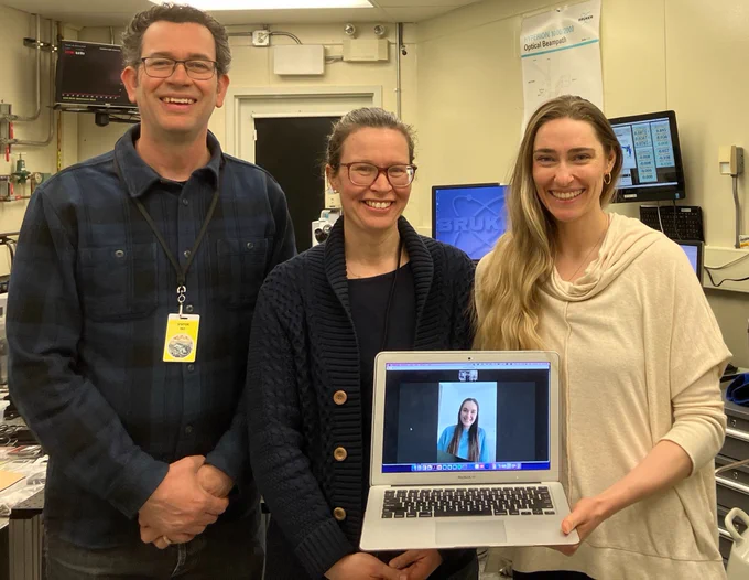 Photo: From left to right, John Howland, Amanda Quirk, Rhiannon Boseley (on laptop), and Tallan Black.