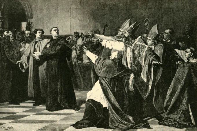 An illustration of Martin Luther At The Diet Of Worms
