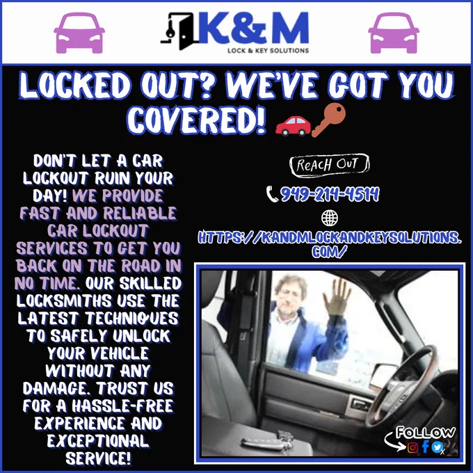 👇 | Contact us at:
☎ | 949-214-4514
🌐 | Visit https://kandmlockandkeysolutions.com/