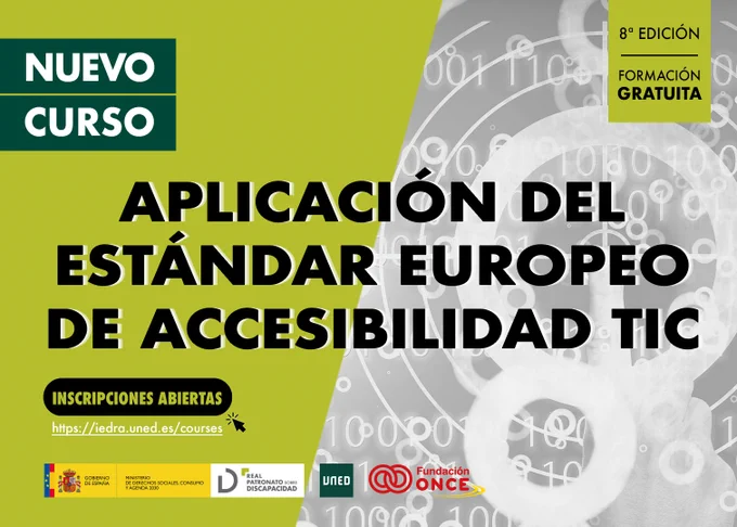 MOOC Aplicación del Estándar Europeo de Accesibilidad TIC. Real patronato sobre Discapacidad, Fundación ONCE, UNED