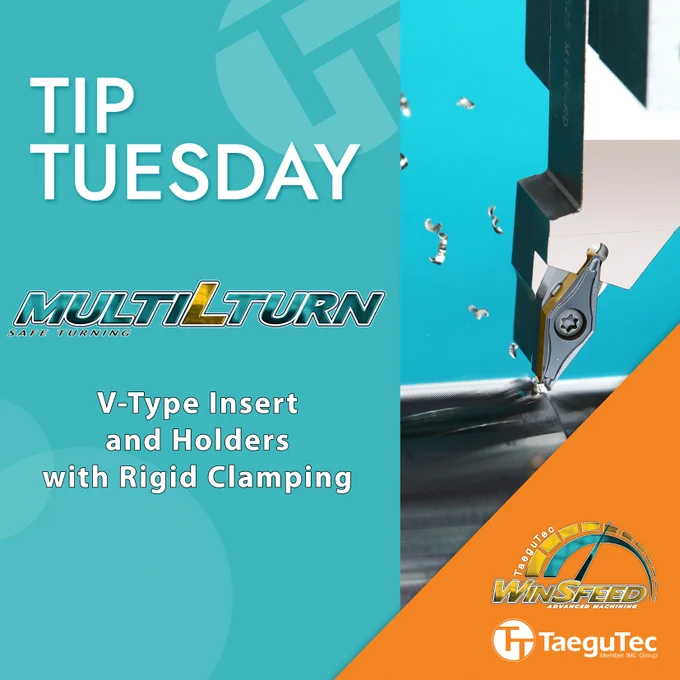 With less dimensional displacement, the MULTI-L-TURN V-type insert's short corner angles quickly and efficiently perform a variety of #profiling operations. The VBMX #insert and dedicated holders’ tight #clamping design provide exact #machining dimensions, excellent machining performance, and #stable #ToolLife.
Inspiration at https://bit.ly/MltLTurn
“The Right Choice – Technical Guide” at https://bit.ly/3cVEYhL

ADDITIONAL FEATURES:
»Minimized insert rotation
»Excellent #SurfaceFinish
»Compatible with standard ISO holders

#precise #turning #WinSFeed #ChipControl #productivity #NextGeneration #TaeguTec #CuttingTools #metalworking #InventoryOptimization #CostReduction #superior #HighSpeed #tip #machinist #CNCMachining #tooling #IndustrySolutions #innovative #RightTool #MachineShop #MachinistLife #AdvancedMachining #EngineeringLife #fabrication #EngineeringExcellence #manufacturing #GetInspired #ManufacturingExcellence #ToolsOfTheTrade #ToolRoom #MachineShopLife #HighPerformance #premium