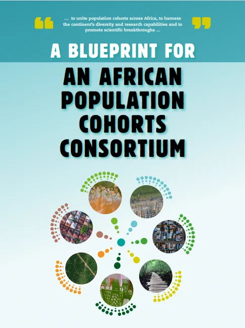 Cover of the publication, "A Blueprint for An African Population Cohorts Consortium."