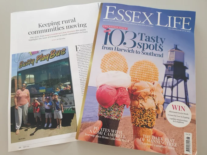 A copy of Essex Life magazine laid out on a table 