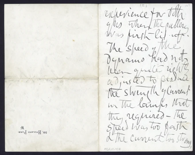 Fifth page of a letter from Joseph Swan to John Worsnop.