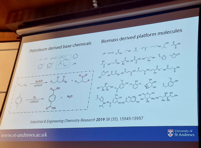 Moving away from petroleum derived base chemicals and moving towards Biomass derived platform molecules