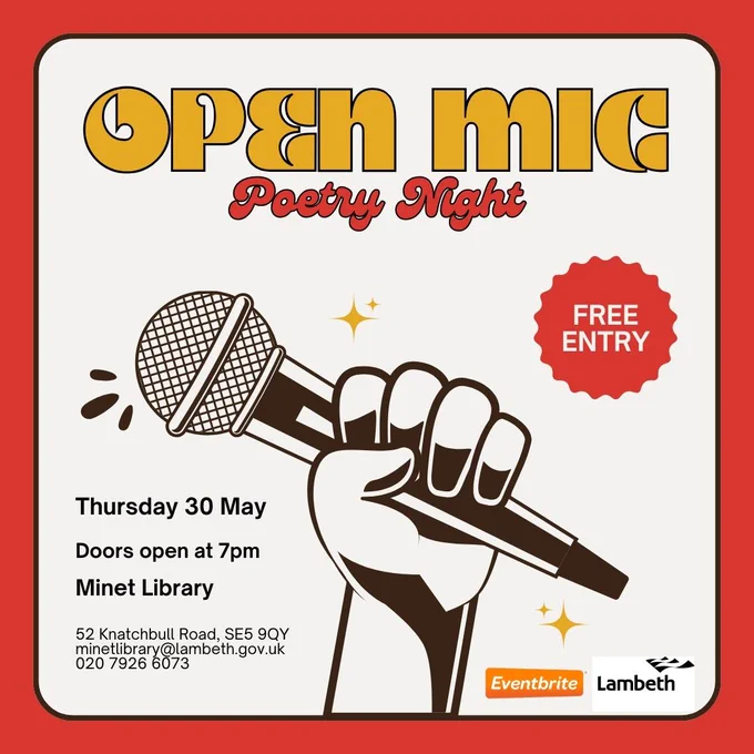 Open mic  night poetry event poster 