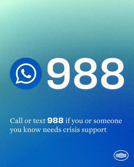 988

Call or text 988 if you or someone you know needs crisis support