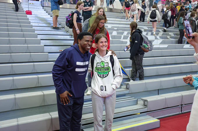 On Monday, May 27, 2024, the Toronto Argonauts hosted a "Huddle Up" anti-bullying program, with over 400 local Guelph elementary school students in attendance at the Guelph Gryphons Athletics Centre