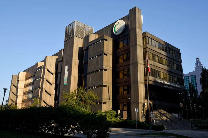 The exterior of the Toronto District School Board's Head Office.