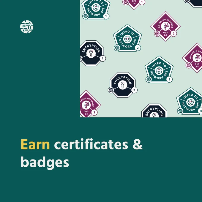 Text reads that you can earn certificates and badges