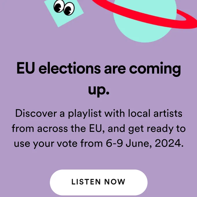 EU elections are coming up. Discover a playlist with local artists from across the EU, and get ready to use your vote from 6-9 June, 2024.