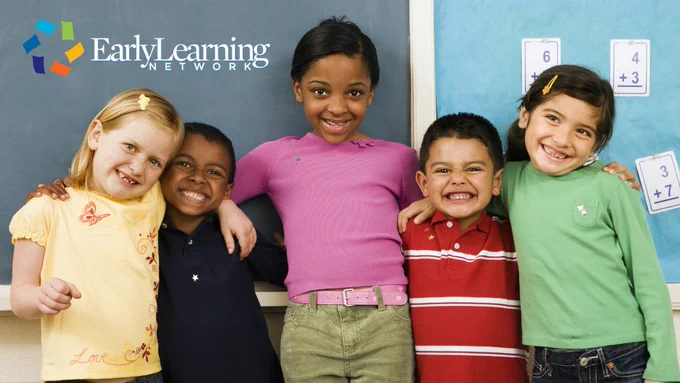 Group of five young students.