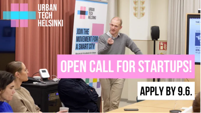 Urban Tech Helsinki's call is open! Apply by 9.6.
