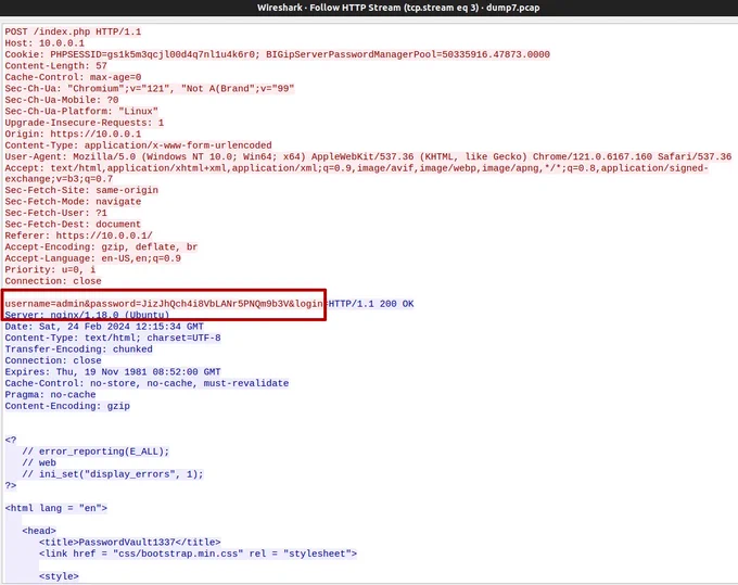 Decrypted TLS trafic within a Wireshark window.