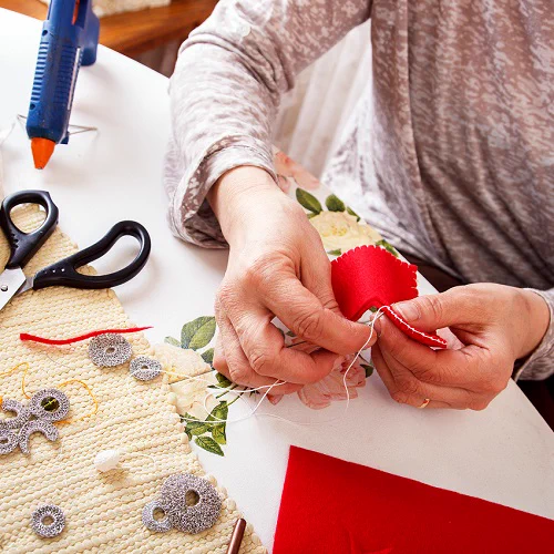 Woman sewing, and creative crafts