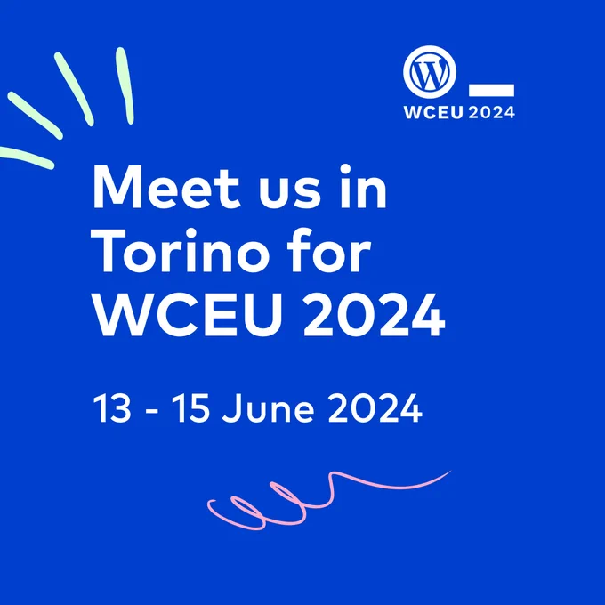On the picture there is written the date of the wordcamp europe 2024 and 13. until 15. June 2024 is the date. 