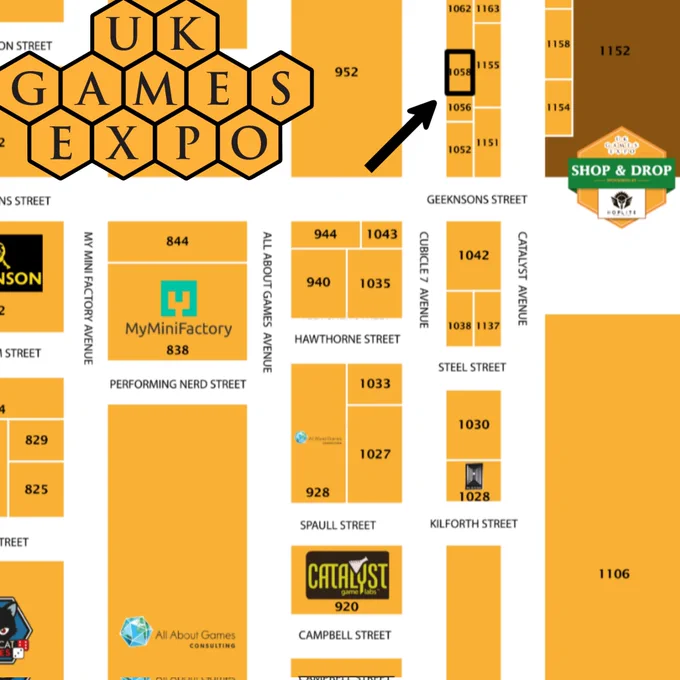 UKGE map with the Atikin Games stand marked out