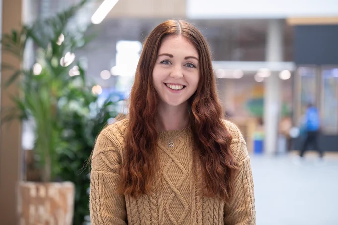 A headshot of Charlotte Moss wearing a stone coloured jumper